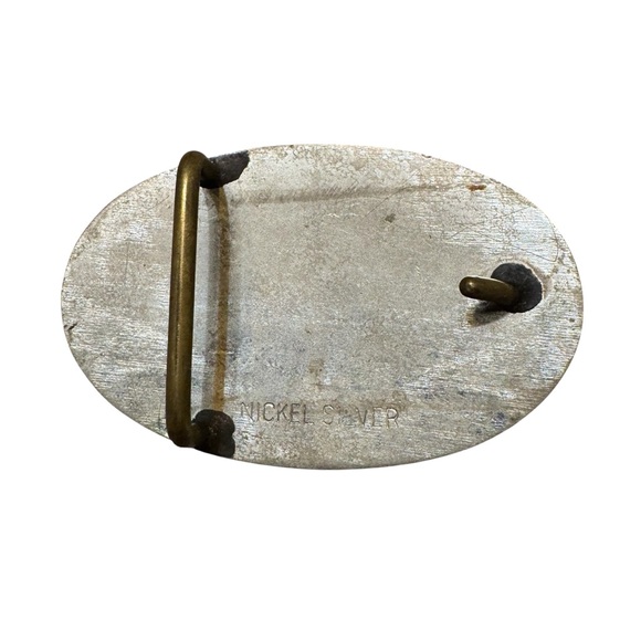 Vintage Longhorn Belt Buckle | Nickel Silver Western Cowboy Rodeo - Picture 4 of 5